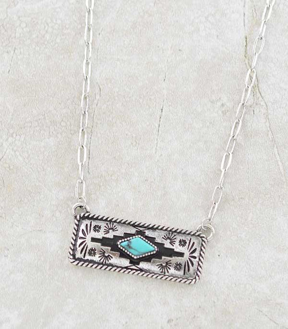 Western Aztec Bar Necklace