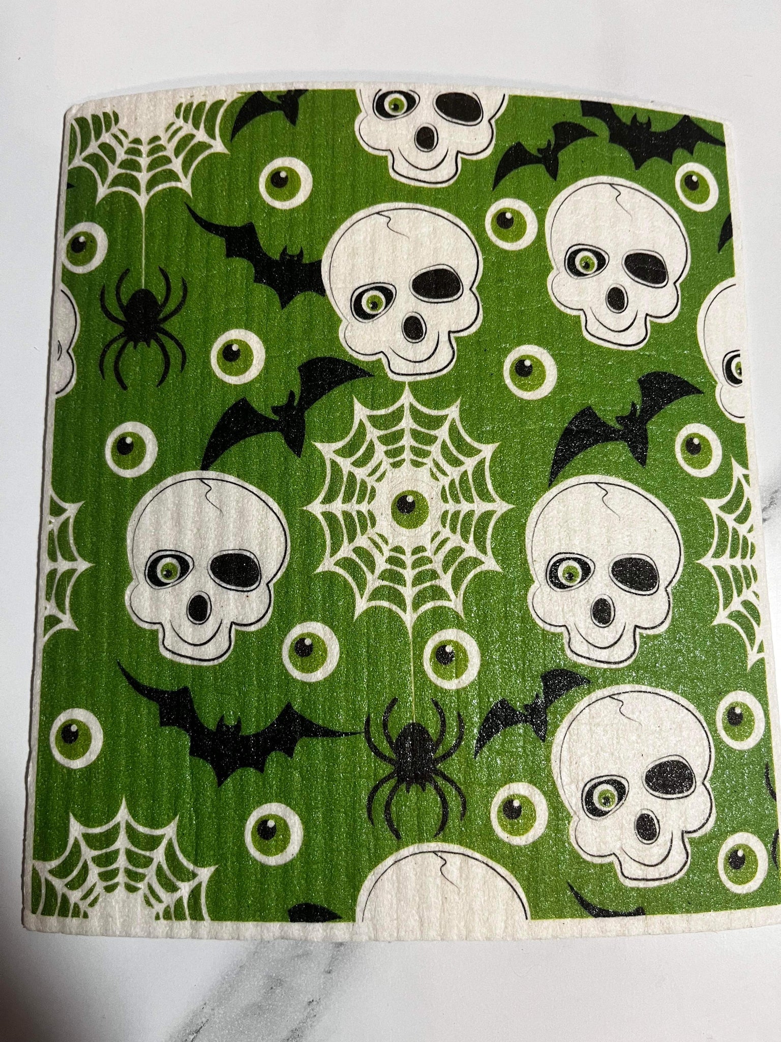 Halloween Skull Swedish Dishcloth