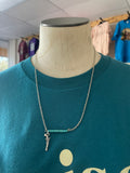 Turquoise Beaded Bar Necklace w/ Charm