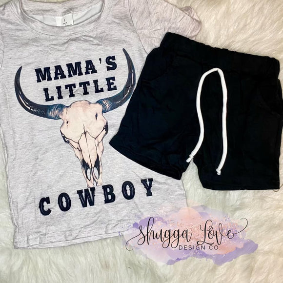 Mamas Little Cowboy Short Set