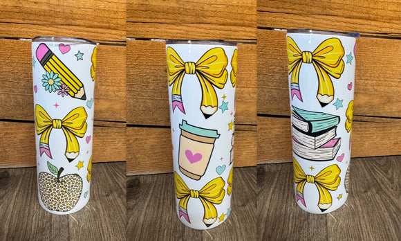 Teacher Themed & Bows Tumbler