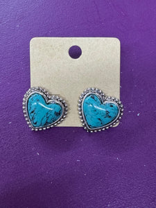 Turquoise Heart Earrings