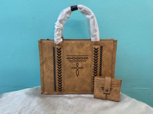 Whipped  Stitch Tote & Wallet Set