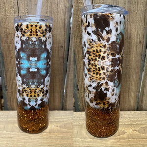 Turquoise & Leopard Tumbler