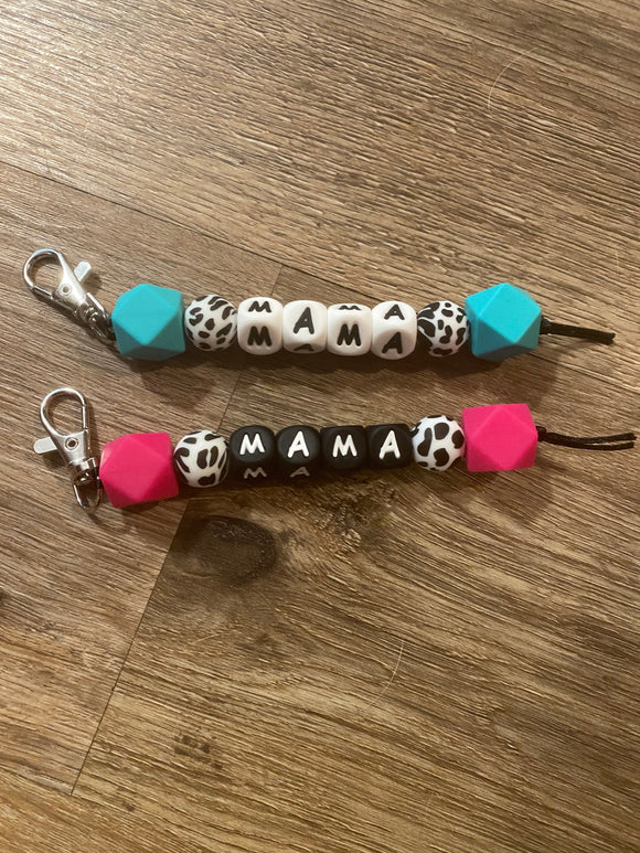 Mama Beaded Keychain